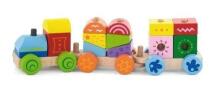 Viga Wooden Train Art.50534  Деревянный паровозик с фигурками