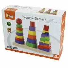 Viga  Geometric Stacker Art.50567 Развивающая деревянная игрушка 'Геометрические пирамиды'