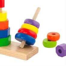 Viga  Geometric Stacker Art.50567 Развивающая деревянная игрушка 'Геометрические пирамиды'