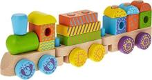 Viga Wooden Train Art.50572 Koka vilciens ar noņemamām figūrām - klučiem