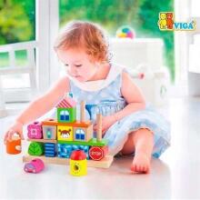 Viga Stacking Blocks Art.50043 Koka daudzkrāsaini klucīši