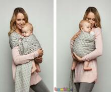 Lakats-slings HUG ME grey leaves WOMAR CHK-032