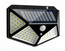 100 LED lampa ar saules bateriju un kustības sensoru
