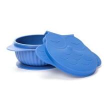 InnoGio Gio Gresh Owl Art.GIO-910 Blue  Silikona bļodiņa ar vāku