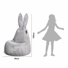 Qubo™ Mommy Rabbit Black Ears Vanille VELVET FIT sēžammaiss (pufs)