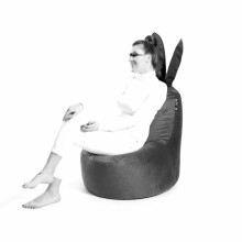 Qubo™ Mommy Rabbit Black Ears Apricot VELVET FIT пуф (кресло-мешок)