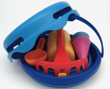 COMPACTOYS Pludmales spainis ar smilšu kastes rotaļlietām 7-in-1, zils