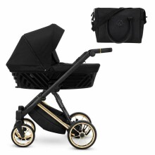 Kunert Ivento Premium Art.IVE-12 Deep Black Baby stroller with carrycot