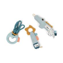 Done by Deer Tiny activity toys gift set Deer friends, Blue Развивающая плюшевая  игрушка - погремушка для Коляски/Автокресла/Кроватки