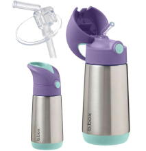 B.Box Insulated Bottle Art.BB500703 Lilac Pop  Termopudele ar silikona salmiņu 350 ml