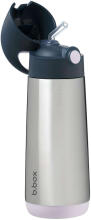 B.Box Insulated Bottle Art.BB500106 Indigo Rose Termopudele ar silikona salmiņu 500 ml