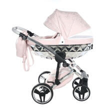 Junama Heart Art.HT-06 Pink Silver Bērnu universālie ratiņi (rati) 2 vienā