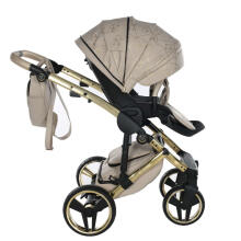 Junama Heart Art.HT-07 Beige Gold Bērnu universālie ratiņi (rati) 2 vienā