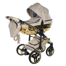 Junama Heart Art.HT-07 Beige Gold Bērnu universālie ratiņi (rati) 2 vienā