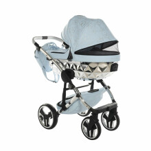 Junama Heart Art.HT-08 Blue Silver Baby universal stroller 2 in 1