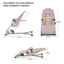 Kinderkraft Mimi Bouncer Art.KBMIMI00BEG0000 Beige  (ekspozicija - kājai vizuālais defekts)