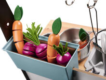 Ikonka Art.KX6286 Bērnu koka virtuve MDF ar piederumiem LOFT XXL 96cm