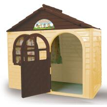 3toysm Art.202 Children's playhouse with curtain rods and curtains beige-brown