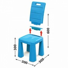 3toysm Art.4691 Plastic chair blue kõrge tool