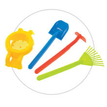 3toysm Art.5371 Turtle wheelbarrow + garden set red Набор для игр в песочнице, на пляже