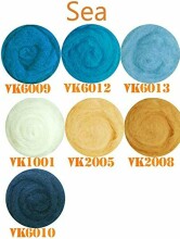 Wool Felt Art.VKMIX24-50 Шерсть разноцветная для Сухого и Мокрого валяния,5 шт.(50г)