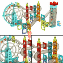 Ikonka Art.KX4772 Magnetic bricks marble ball track with sound music 118 elements