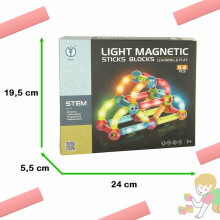 Ikonka Art.KX4771 Luminous magnetic blocks for small children 52 elements