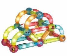 Ikonka Art.KX4771 Šviečiančios magnetinės kaladėlės mažiems vaikams 52 elementai