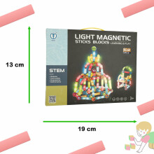 Ikonka Art.KX4771_2 Luminous magnetic blocks for small children 102 pieces