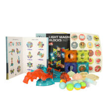 Ikonka Art.KX5144_2 Luminous magnetic marble ball track 49 elements