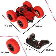 Ikonka Art.KX4704 RC tālvadības pults vadāma triku automašīna Acrobat Red
