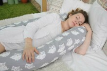 „La Bebe ™ Moon“ motinystės pagalvė Art.152342  „Grey Pearl“ didelė pagalvė nėščioms moterims su silikono sintepono (rutulinio sintepono) įdaru (ypač minkštu ir tyliu) 195 cm