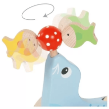 Goki Push-along animal Seal Art.54898 Wooden toy roller