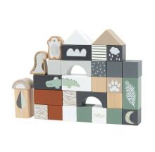 Label Label Buildings Blocks Art.TR-353001 Деревянные кубики в ведёрке,50 шт
