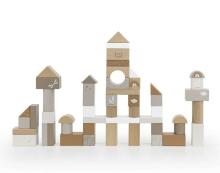 Label Label Buildings Blocks Art.LLWT-37100 Деревянные кубики в ведёрке,50 шт