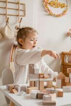 Label Label Buildings Blocks Art.LLWT-37100 Деревянные кубики в ведёрке,50 шт