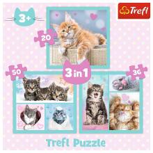 TREFL Комплект пазлов 3в1 Котята