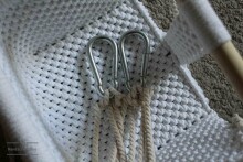 HandicraftBee Art.153319 High-quality adjustable knitted swing for babies in dark gray (made in Latvia)