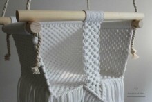 HandicraftBee Art.153321 High-quality adjustable knitted swing for babies in gray (made in Latvia)