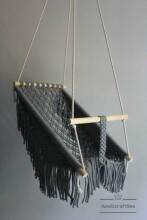 HandicraftBee Art.153325 High-quality adjustable knitted swing for babies in gray (made in Latvia)