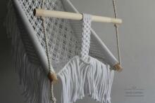 HandicraftBee Art.153325 High-quality adjustable knitted swing for babies in gray (made in Latvia)
