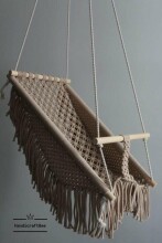 HandicraftBee Art.153325 High-quality adjustable knitted swing for babies in gray (made in Latvia)