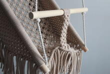 HandicraftBee Art.153326 High-quality adjustable knitted swing for babies in beige (made in Latvia)