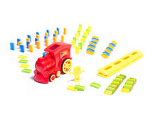 Ikonka Art.KX6680_2 Lokomotīve Vilciens Puzle domino vilciens sarkans