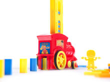 Ikonka Art.KX6680_2 Lokomotīve Vilciens Puzle domino vilciens sarkans