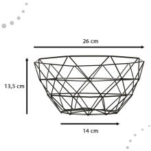 Ikonka Art.KX4680 Augļu grozs dārzeņu trauks liels metāla trauks melns