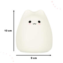 Ikonka Art.KX4597 Silicone night light white cat