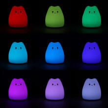 Ikonka Art.KX4597 Silicone night light white cat