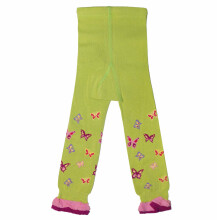 Weri Spezials Leggins for Children Capri Butterfly Pear Green ART.WERI-0283 High quality children's cotton leggings for girls with cute airy ruffle