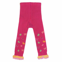 Weri Spezials Bērnu Leggingi Capri Butterfly Hot Pink ART.WERI-0277 Augstas kvalitātes bērnu kokvilnas legingi meitenēm ar jaukiem gaisīgiem volāniem